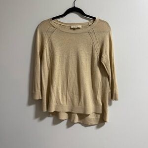 LOFT Linen Cotton Sweater in Beachside Khaki